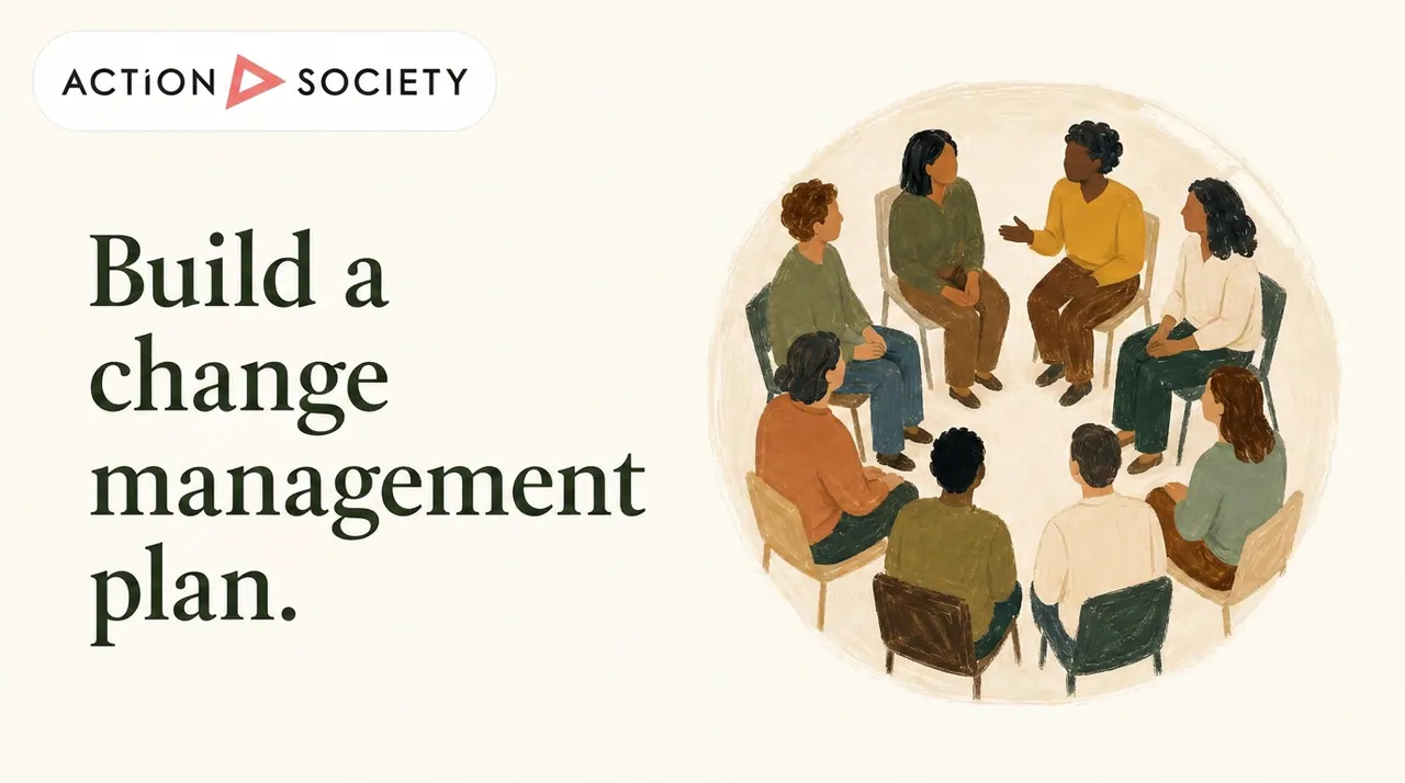 Action Society change-management workshop illustration