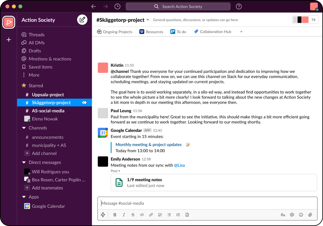 Action Society communication platform